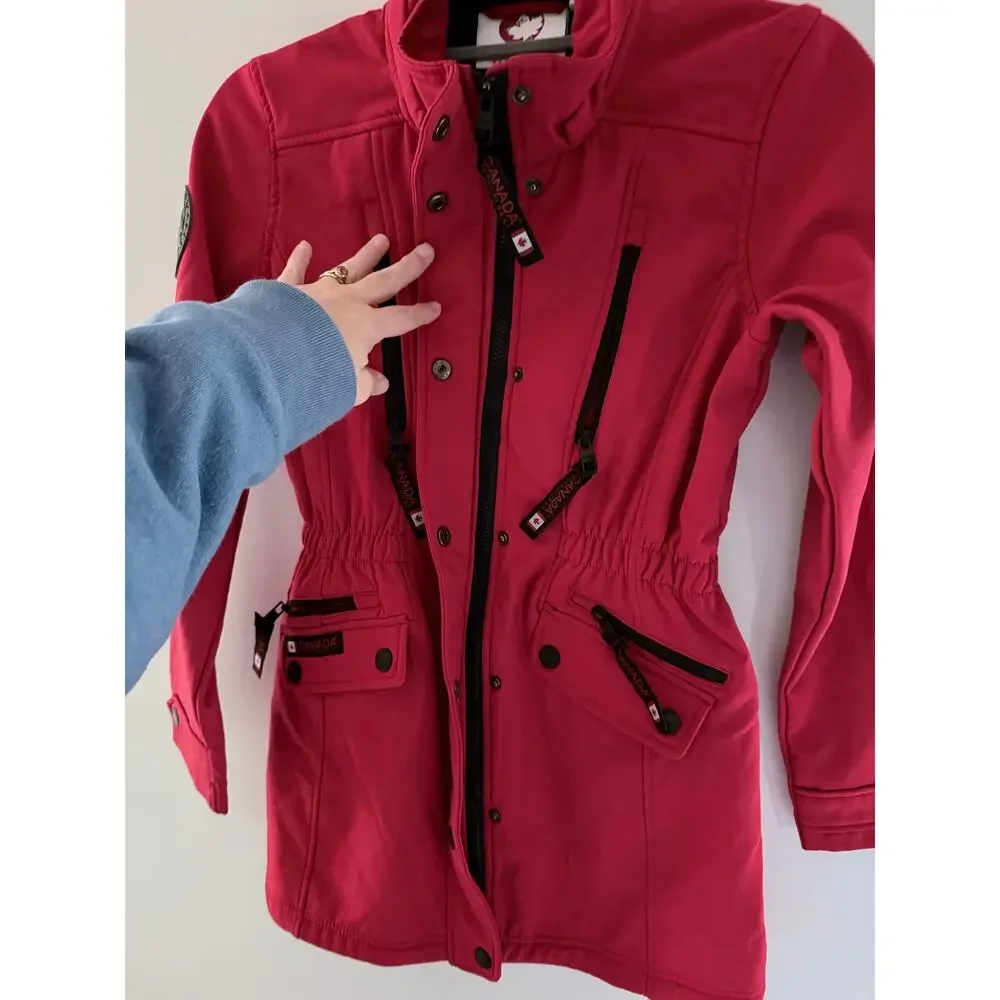 Canada Weather Gear Kids Red Softshell Jacket-Size L (14/16)